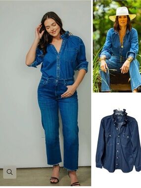 KMJ NWOT Quarantina Denim shirt